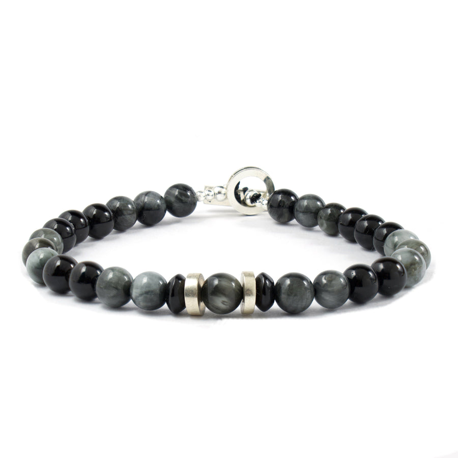 STROMBOLI BRACELET Stone Bracelet Hetariki Jewellery Multicolor - Black/Grey Small 