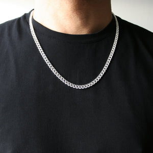 THE 5.5MM SILVER CURB CHAIN CHUNKY CURB CHAIN Hetariki Jewellery 