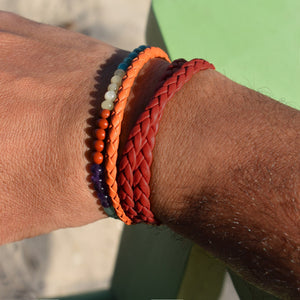 BRAIDED LEATHER BRACELET Braided Leather Bracelet Hetariki Jewellery 