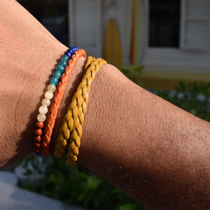 BRAIDED LEATHER BRACELET Braided Leather Bracelet Hetariki Jewellery 