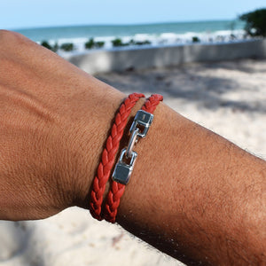 BRAIDED LEATHER BRACELET Braided Leather Bracelet Hetariki Jewellery 