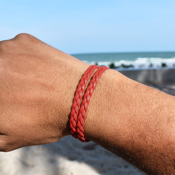 BRAIDED LEATHER BRACELET Braided Leather Bracelet Hetariki Jewellery 