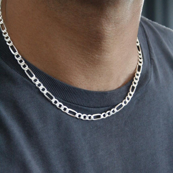 CHUNKY SILVER FIGARO NECKLACE Hetariki Jewellery 