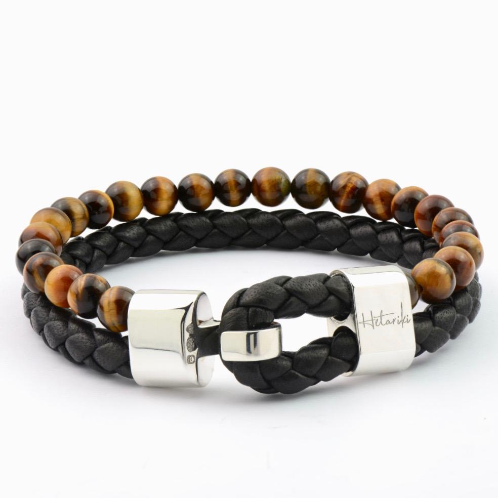 Tiger eye 2025 leather bracelet