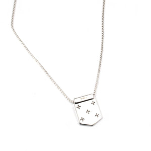 FLEUR DI LIS SHIELD PENDANT shield necklace Hetariki Jewellery 