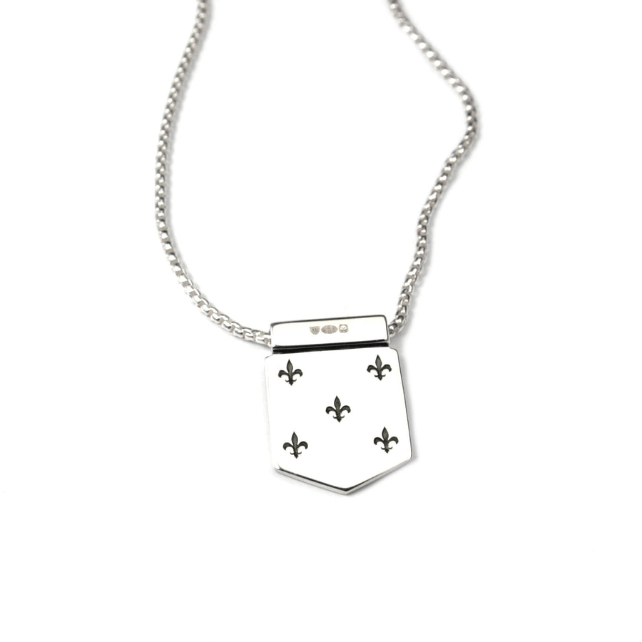 FLEUR DI LIS SHIELD PENDANT shield necklace Hetariki Jewellery 