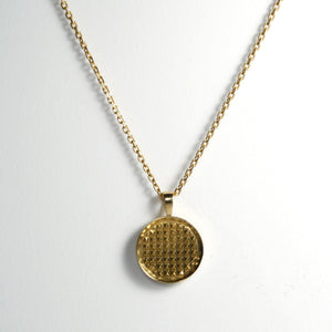 GOLD PYRAMIDS MEDALLION NECKLACE Hetariki Jewellery 