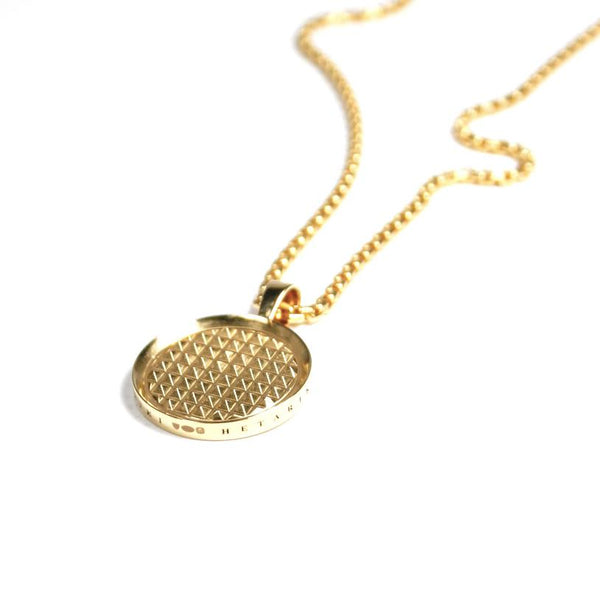 GOLD PYRAMIDS MEDALLION NECKLACE Hetariki Jewellery 