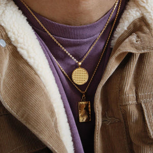 GOLD PYRAMIDS MEDALLION NECKLACE Hetariki Jewellery 
