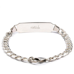 SILVER ID BRACELET Silver ID Leather Cord Bracelet Hetariki Jewellery 