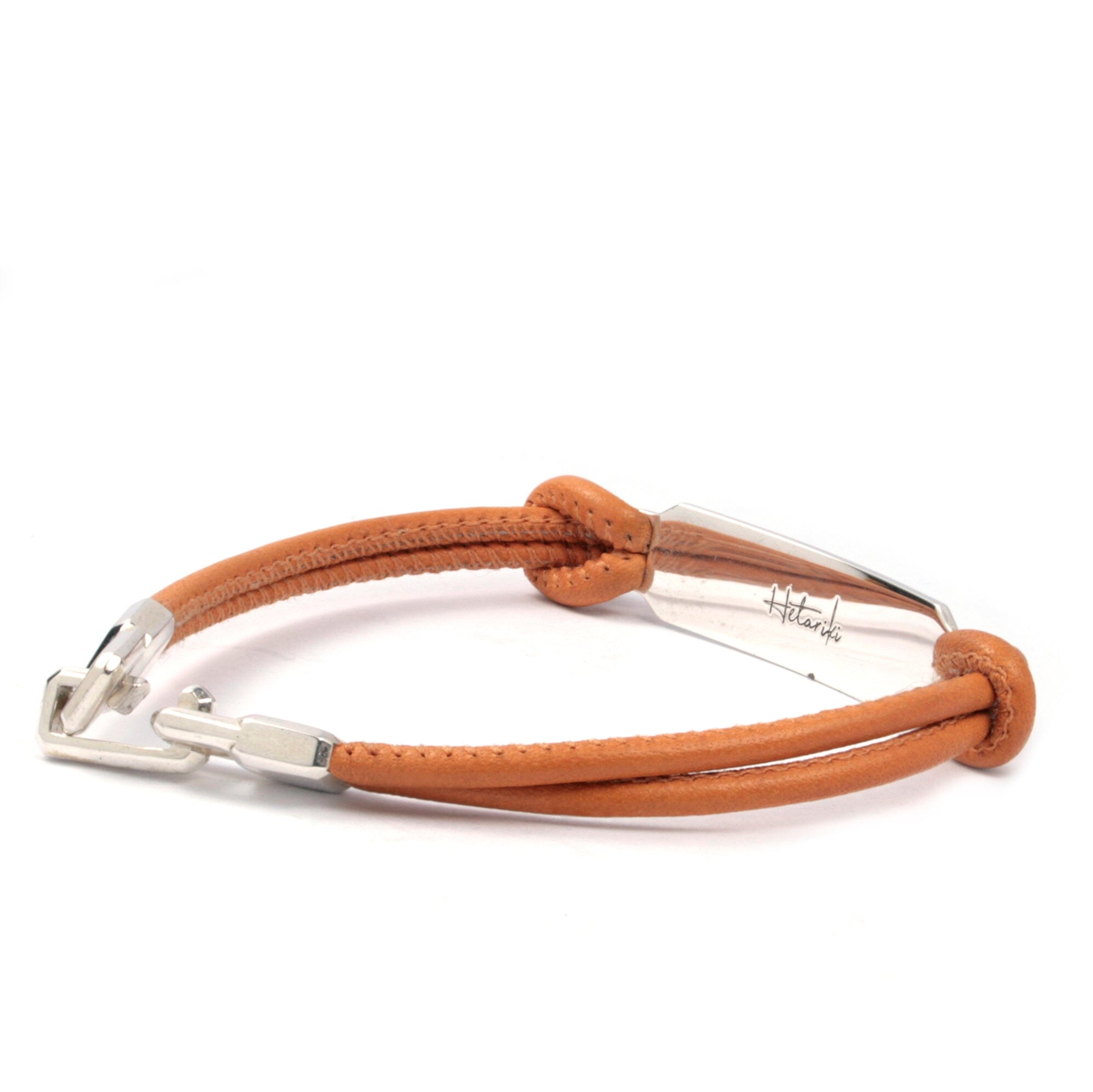 SILVER ID LEATHER CORD BRACELET Silver ID Leather Cord Bracelet Hetariki Jewellery 