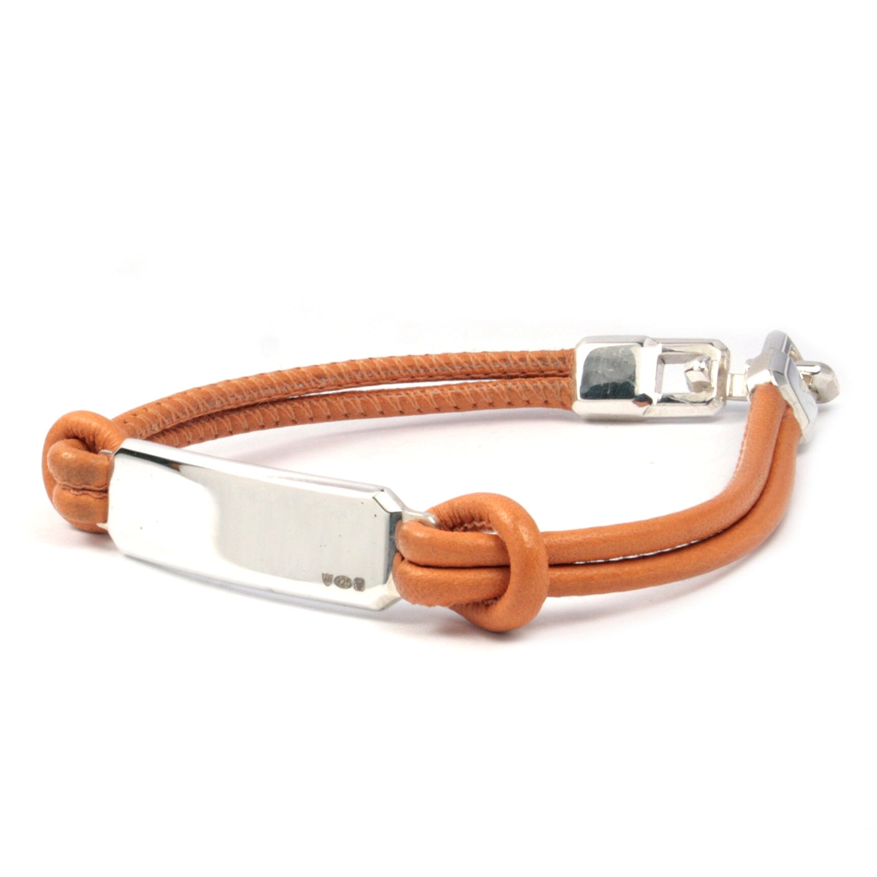 SILVER ID LEATHER CORD BRACELET Silver ID Leather Cord Bracelet Hetariki Jewellery 