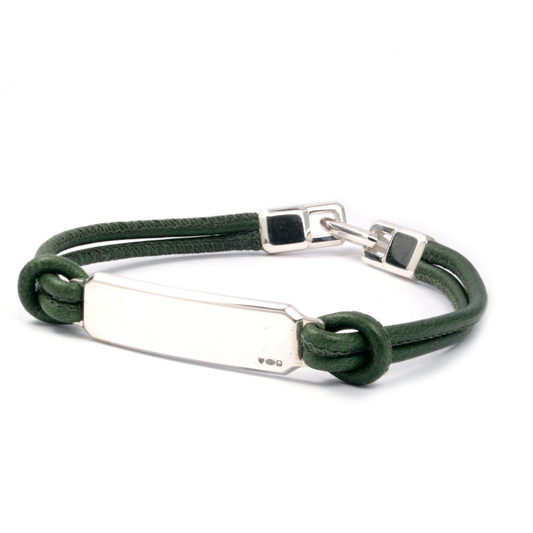 SILVER ID LEATHER CORD BRACELET Silver ID Leather Cord Bracelet Hetariki Jewellery 