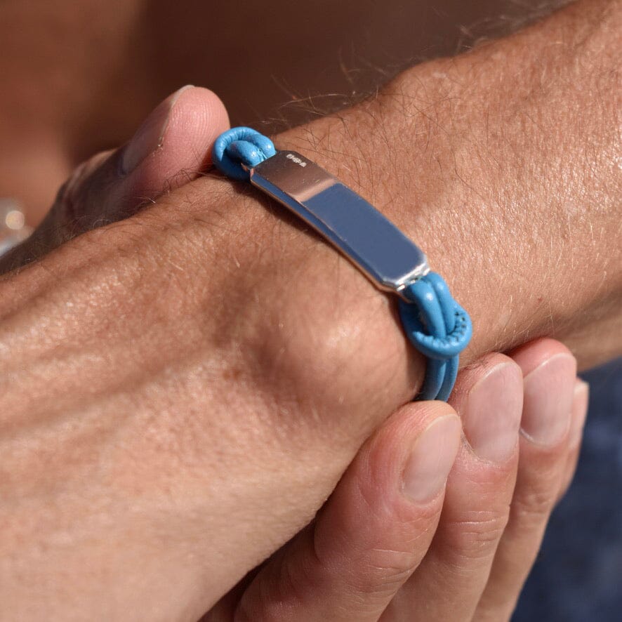 SILVER ID LEATHER CORD BRACELET Silver ID Leather Cord Bracelet Hetariki Jewellery 