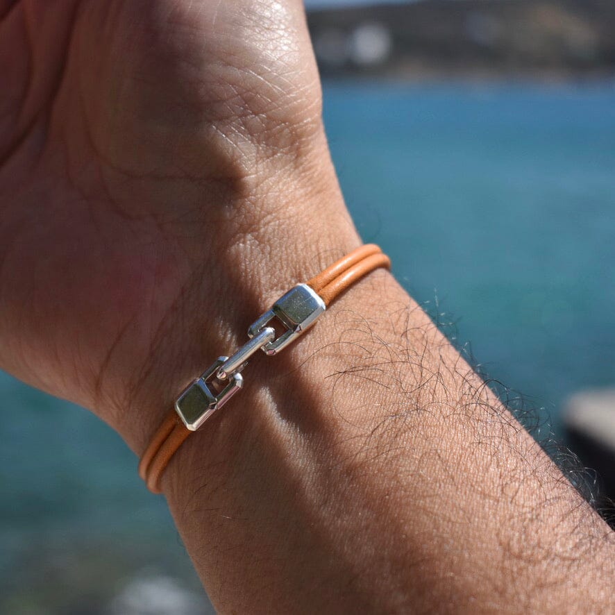 SILVER ID LEATHER CORD BRACELET Silver ID Leather Cord Bracelet Hetariki Jewellery 