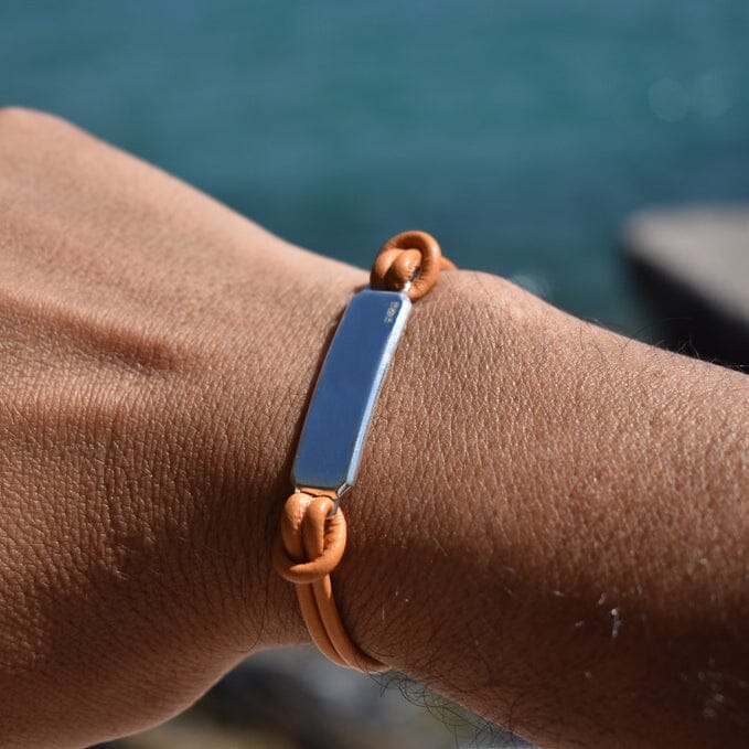 SILVER ID LEATHER CORD BRACELET Silver ID Leather Cord Bracelet Hetariki Jewellery 