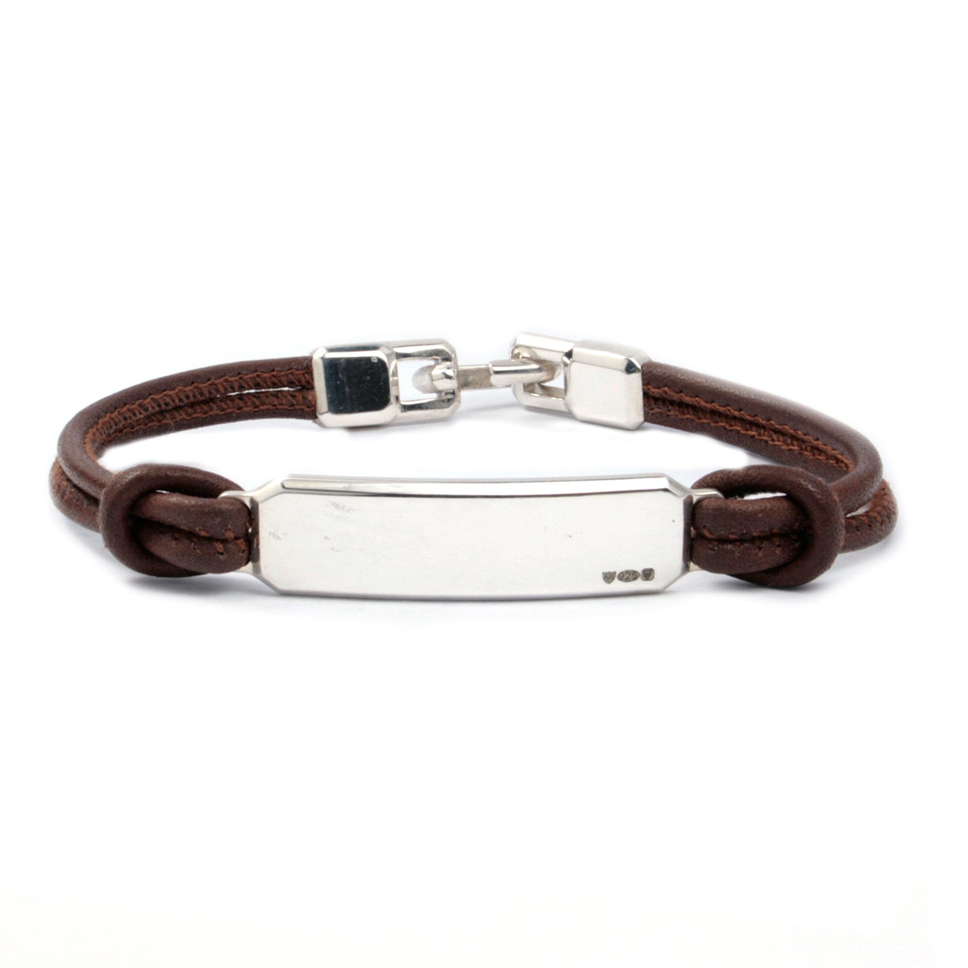 SILVER ID LEATHER CORD BRACELET Silver ID Leather Cord Bracelet Hetariki Jewellery 