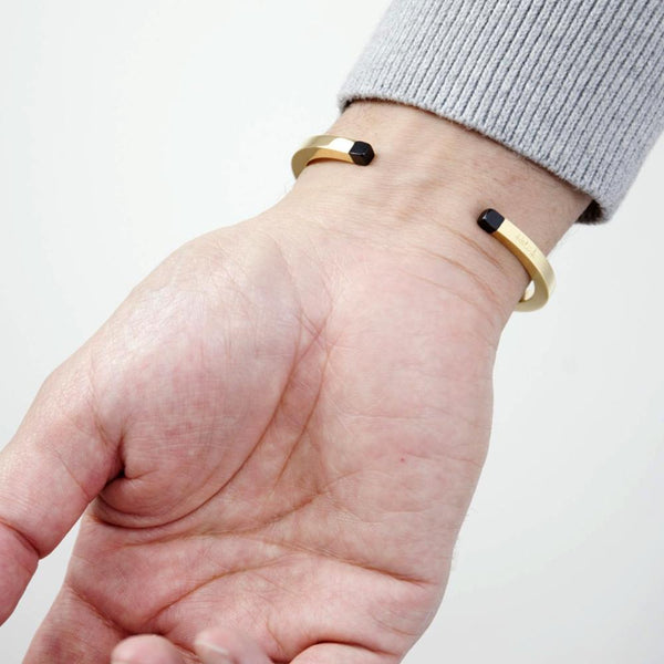 SQUARE CUFF - BLACK ONYX Square cuff Hetariki Jewellery 