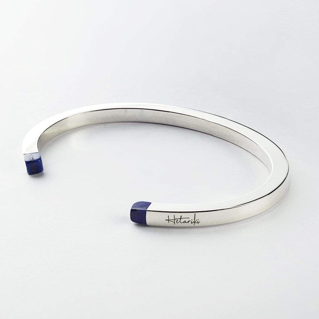 SQUARE SILVER CUFF BLUE LAPIS Hetariki Jewellery - Main Image