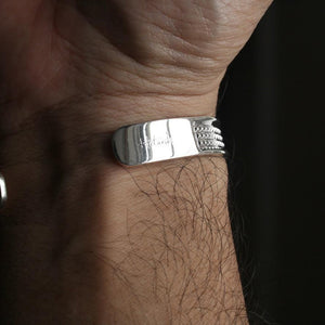 THE SILVER PYRAMIDS CUFF Les Pyramides Cuff Hetariki Jewellery Polished 